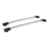 Prorack Aero Rail Bar Low Profile Shape incl Locks Silver 110-120cm Pair