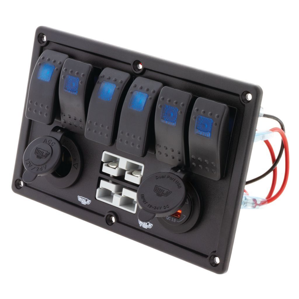 Hulk 4x4 6-Way Switch Panel with 50A Plugs Accessory Socket & Dual USB ...