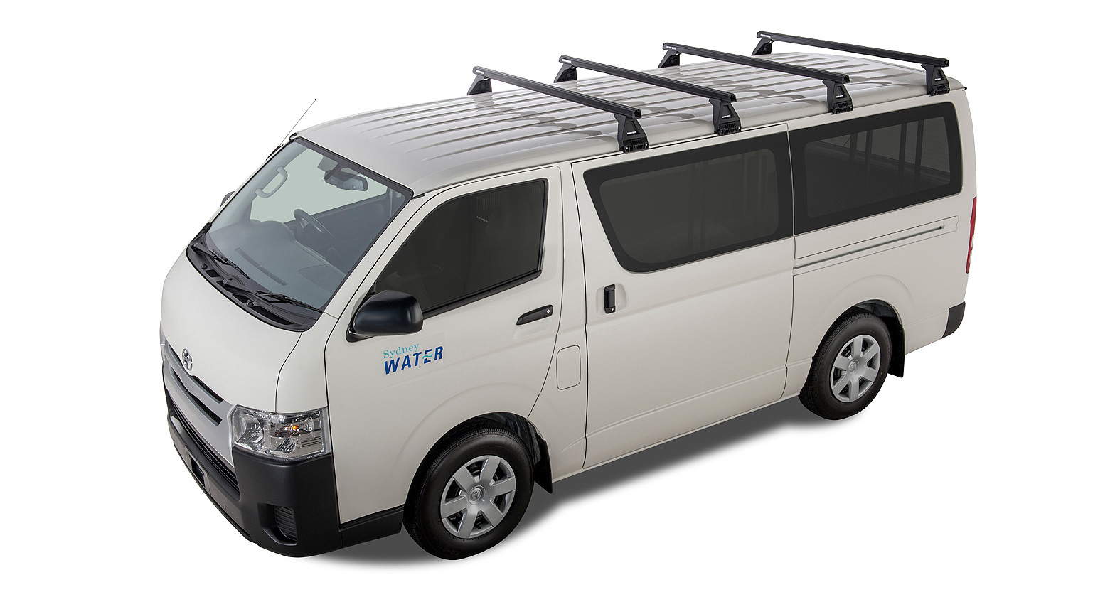Rhino-Rack Heavy Duty RL150 Black 4 Bar Roof Rack for Toyota Hiace Gen ...