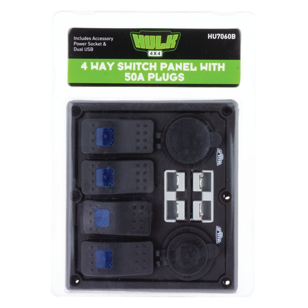 Hulk 4x4 4-Way Switch Panel with 50A Plugs Accessory Power Socket ...