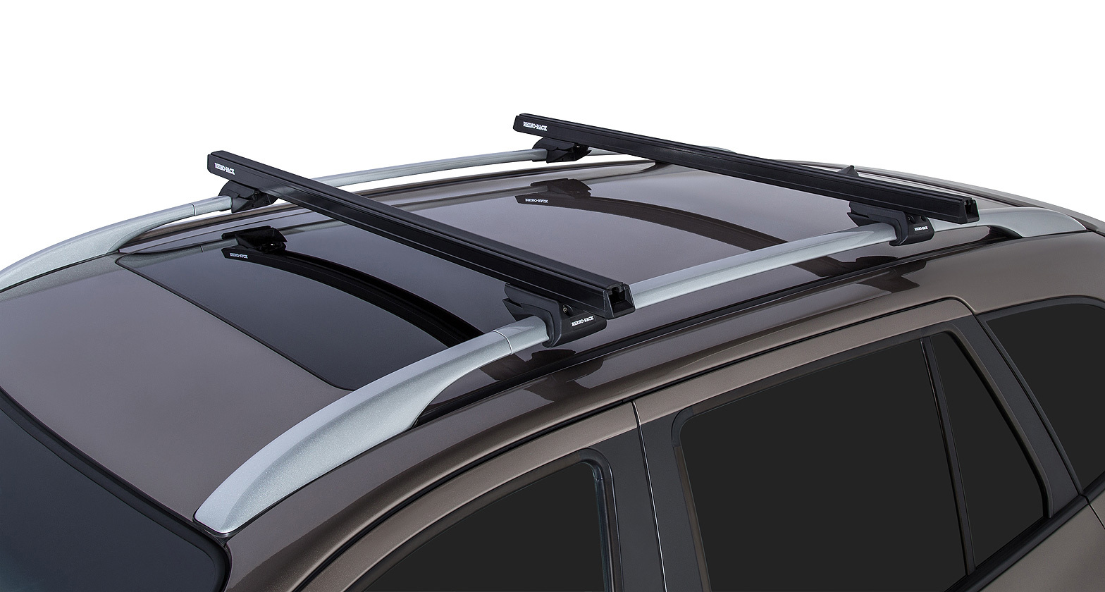 Rhino-Rack Heavy Duty CXB Black 2 Bar Roof Rack for Ssangyong Rexton ...