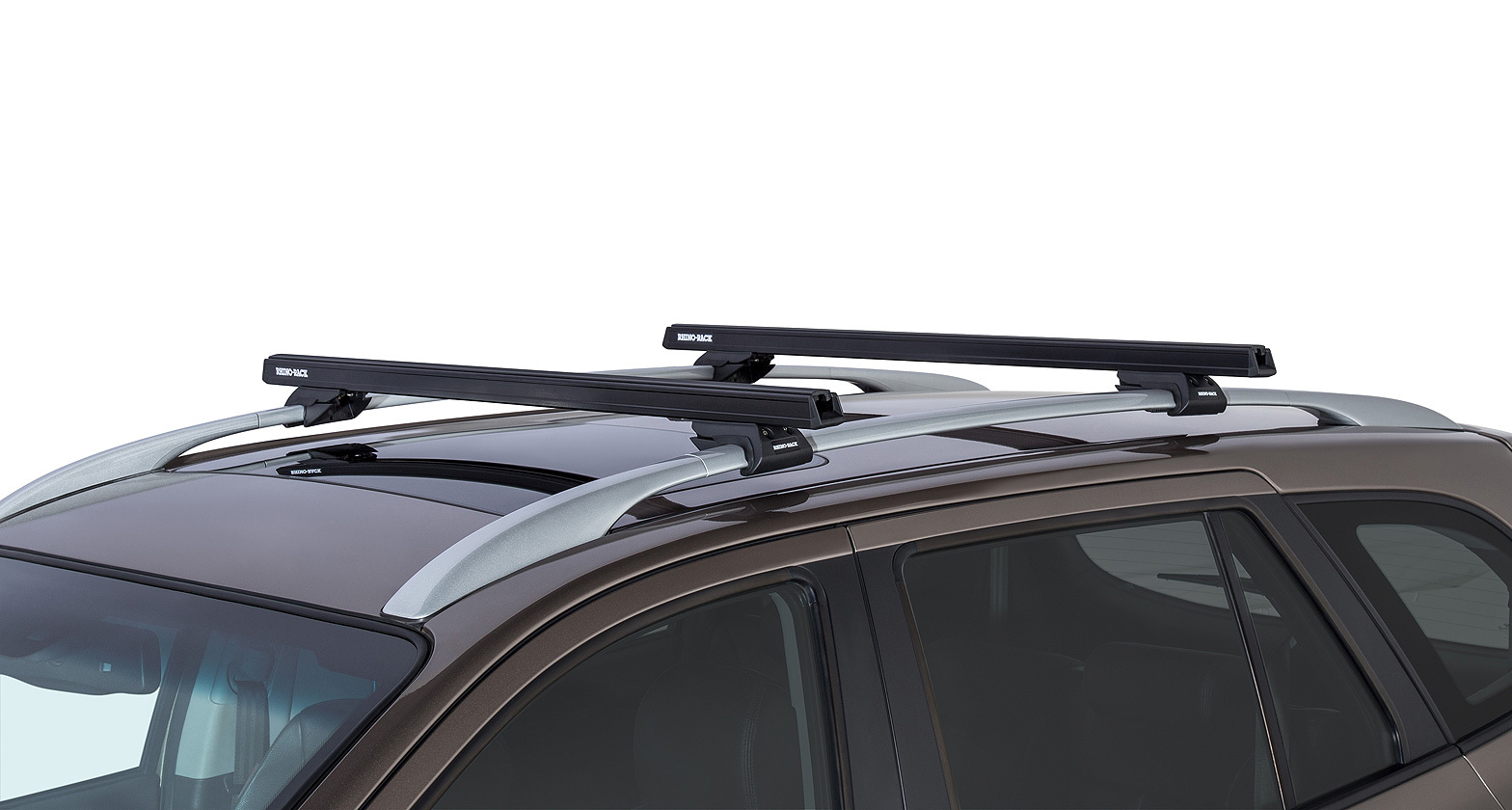 Rhino-Rack Heavy Duty CXB Black 2 Bar Roof Rack for Ssangyong Rexton ...