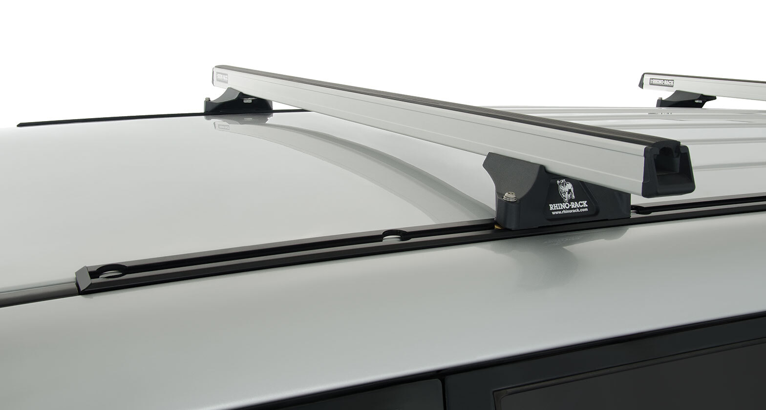 Rlp Racks Rhino-Rack Heavy Duty RLTP Trackmount Silver 2 Bar Roof Rack JA0746