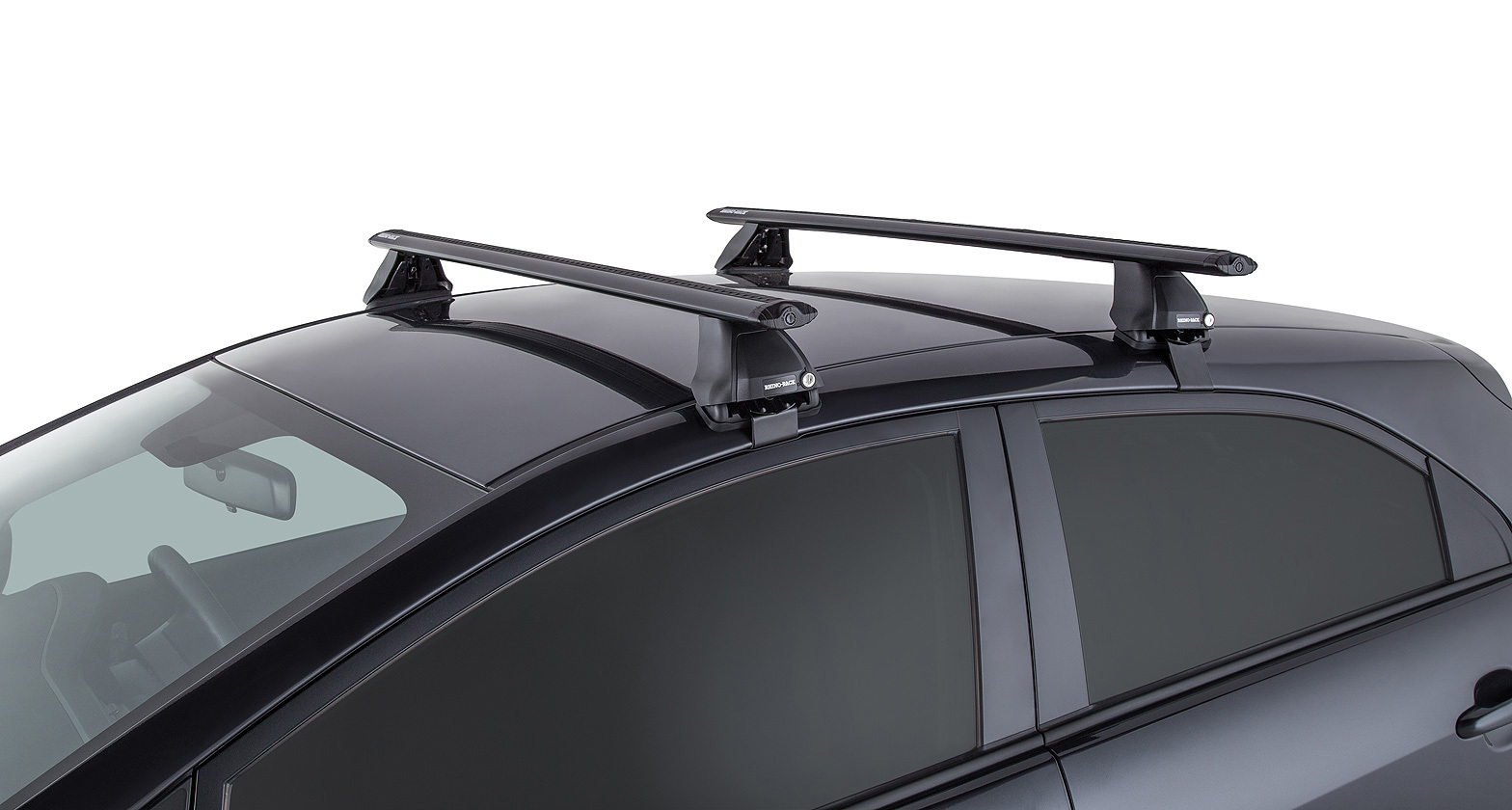 RhinoRack Vortex 2500 2 Bar Roof Rack for Kia Rio 5dr Hatch Black