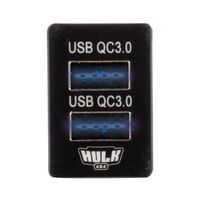 Hulk 4x4 Dual QC3 USB Socket 12V for Toyota Prado 200 Series 2015-On Blue
