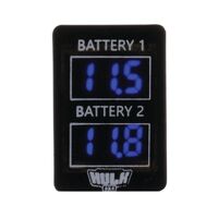 Hulk 4x4 Dual DC Voltmeter 12V for Late Toyota Applications Blue