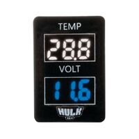 Hulk 4x4 Temperature & DC Voltmeter 12V for Late Toyota Applications White/Blue