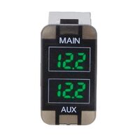 Hulk 4x4 Dual DC Voltmeter 12V for Toyota Prado 120 Series 2003-2009 Green