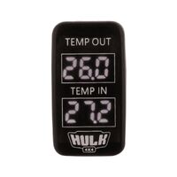 Hulk 4x4 Dual Temperature Meter 12V for Early Toyota Applications White