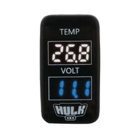 Hulk 4x4 Temperature & DC Voltmeter 12V for Early Toyota Applications White