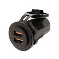 Hulk 4x4 Quick Charge QC3.0 Dual USB Socket 8-32V DC 29mm HU6630