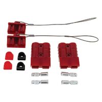 Hulk 4x4 Connector Kit with 2x Plastic Covers & 4x Cable 50Amp Red Pkt 2