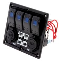 Hulk 4x4 4-Way Switch Panel with 50A Plugs Accessory Power Socket & Dual USB