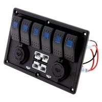 Hulk 4x4 6-Way Switch Panel with 50A Plugs Accessory Socket & Dual USB HU7065B