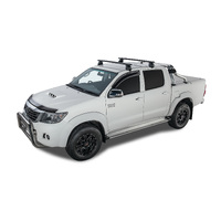 Rhino-Rack Vortex 2500 Black 2 Bar Roof Rack for Toyota Hilux Gen 7 04/05-09/15